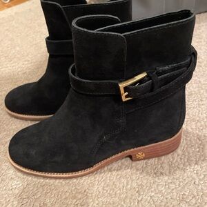 Tory Burch Black Suede Ankle Boots